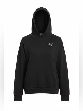 Puma Black women’s Pullover Hoodie with White Logo